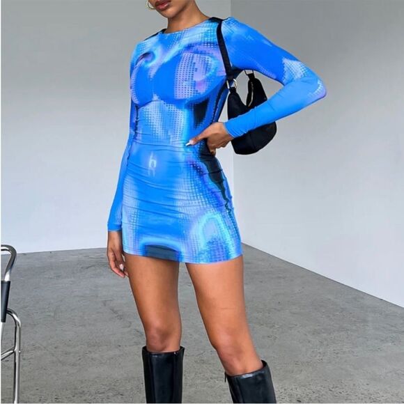 White Fox Soulmate Long Sleeve Mini Dress size XS - Picture 1 of 3